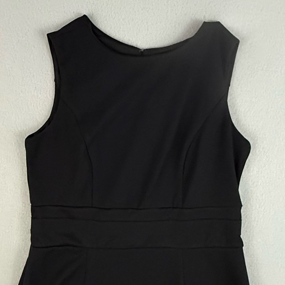 Liz Claiborne Dress Women's Size 6 Sleeveless Mesh Trim Zip Back Black - Picture 3 of 13